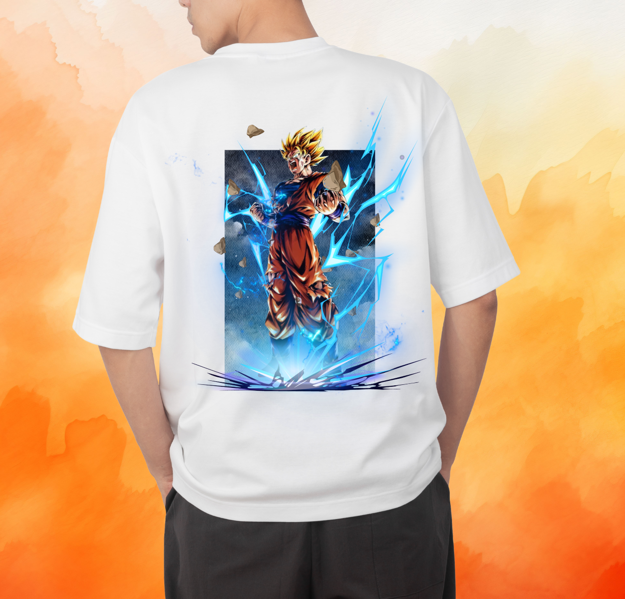 Dragon Ball Z “Level Up Saiyan” Goku Oversized T-Shirt (Premium Cotton | Unisex)