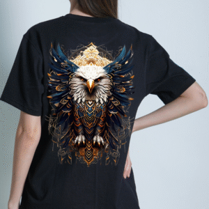 “Guardian Spirit Eagle” Oversized T-Shirt (Premium Cotton | Unisex | Black)