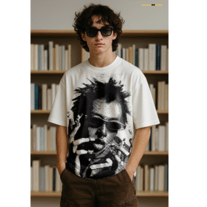 Rebel Vibe Unisex Graphic Oversized Tee – White